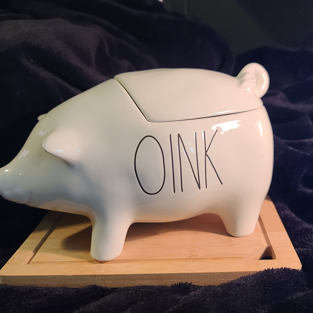 White Pig Shaped Ceramic Container